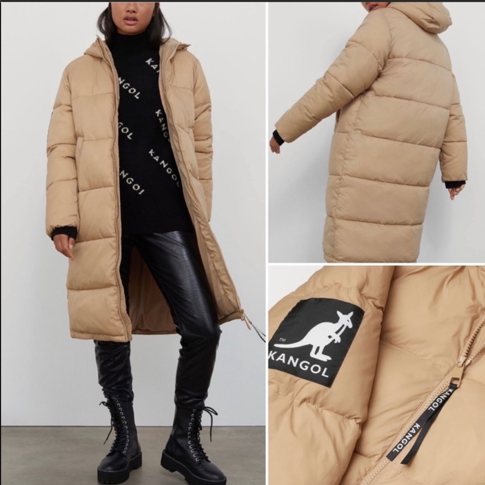 Kangol x H&M beige puffer coat. SOLD OUT ONLINE. Blogger’s favorite💫